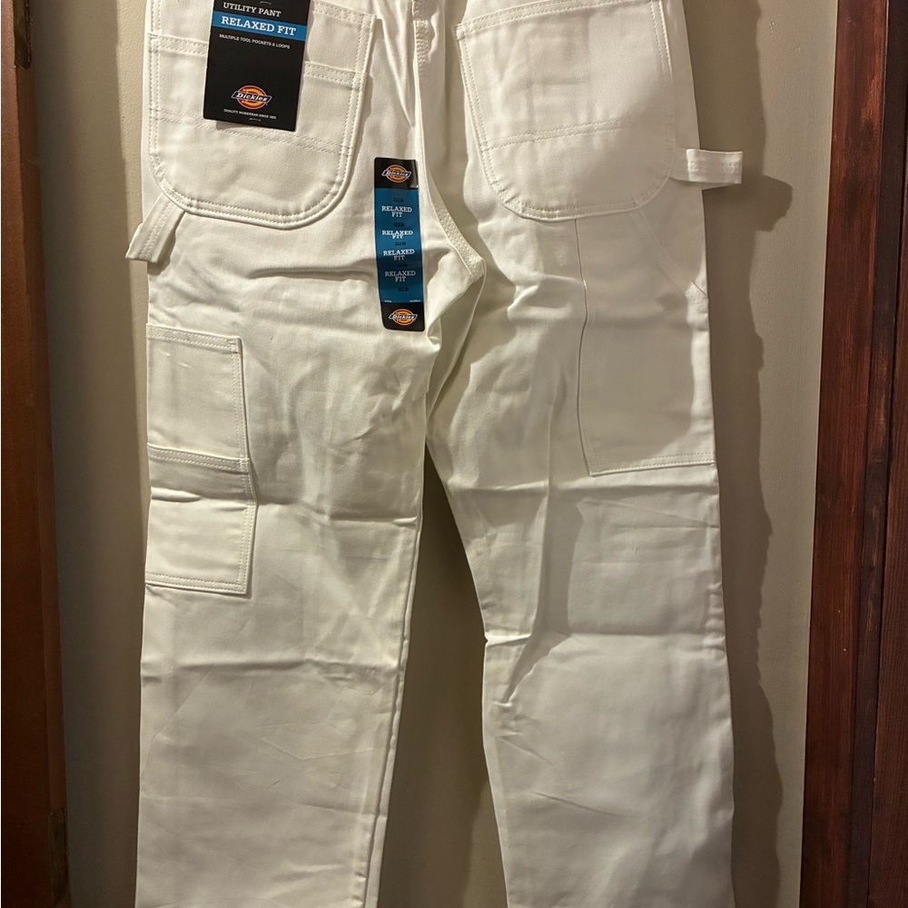 Dickies White Relaxed Fit Utility Painter Pants